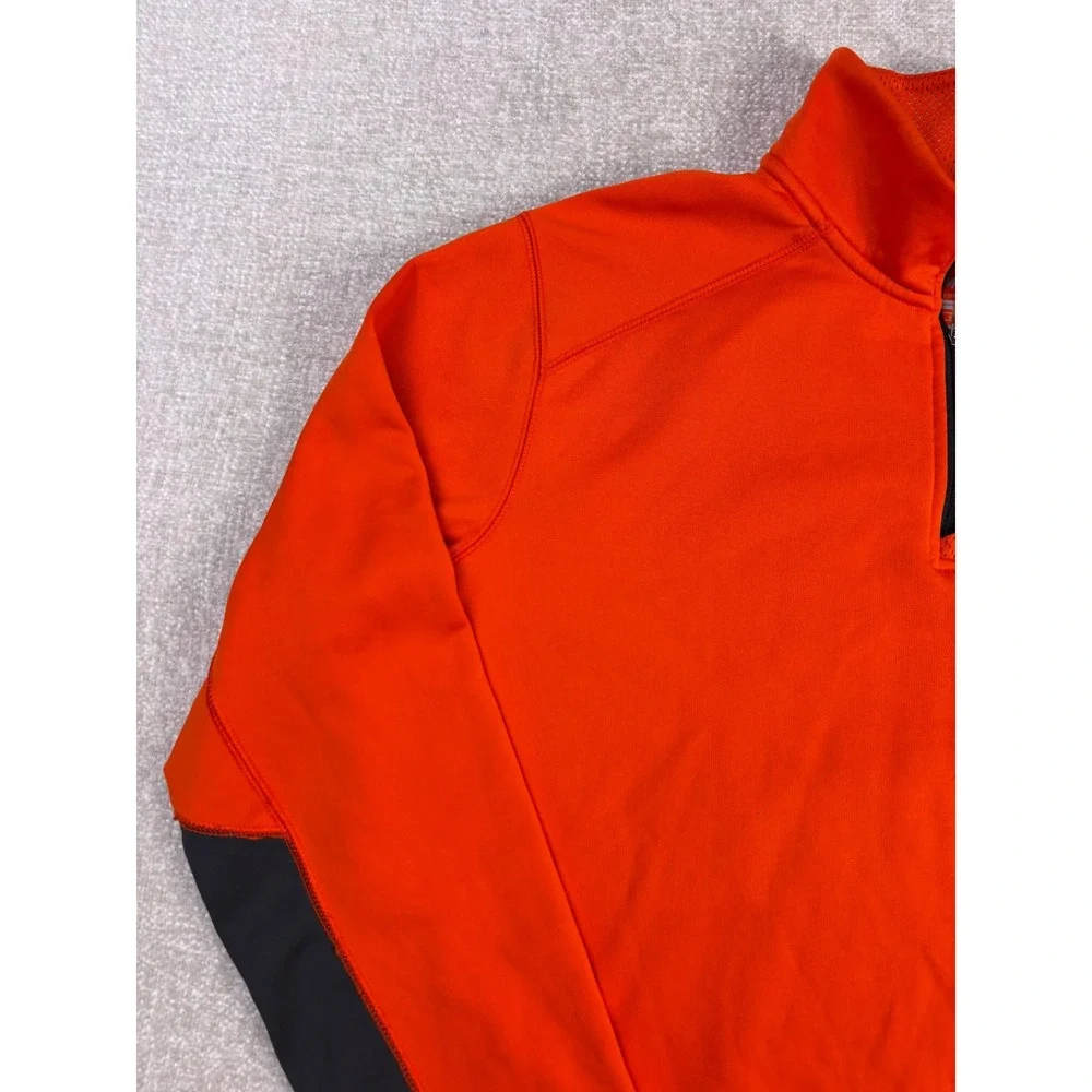 Nike Therma-FIT Mens Large Orange Quarter Zip Pullover Fleece Training Top 3231